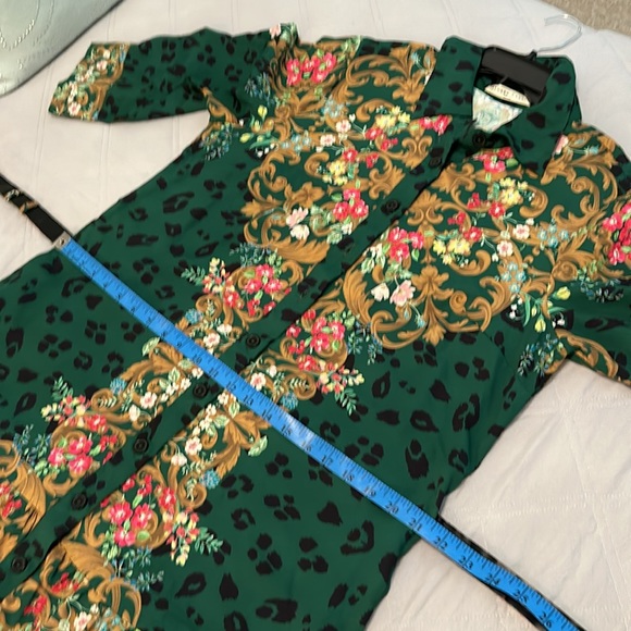 NWOT eshakti Wayward Fancies green leopard dress - Picture 5 of 8